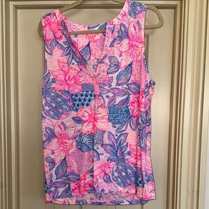 Lilly Pulitzer Pink and Blue Cotton Tank